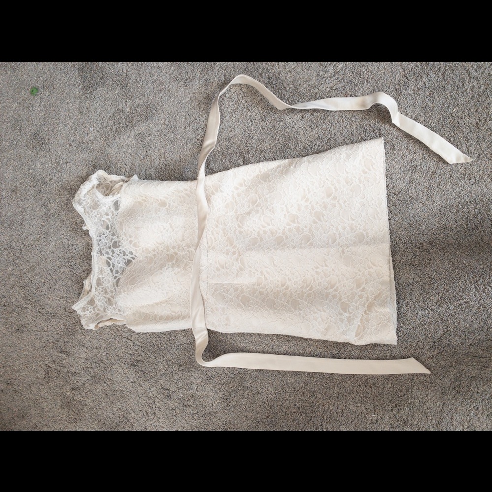 Mori Lee Off white short wedding dress Lace